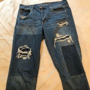 different denim patch american eagle women’s jeans